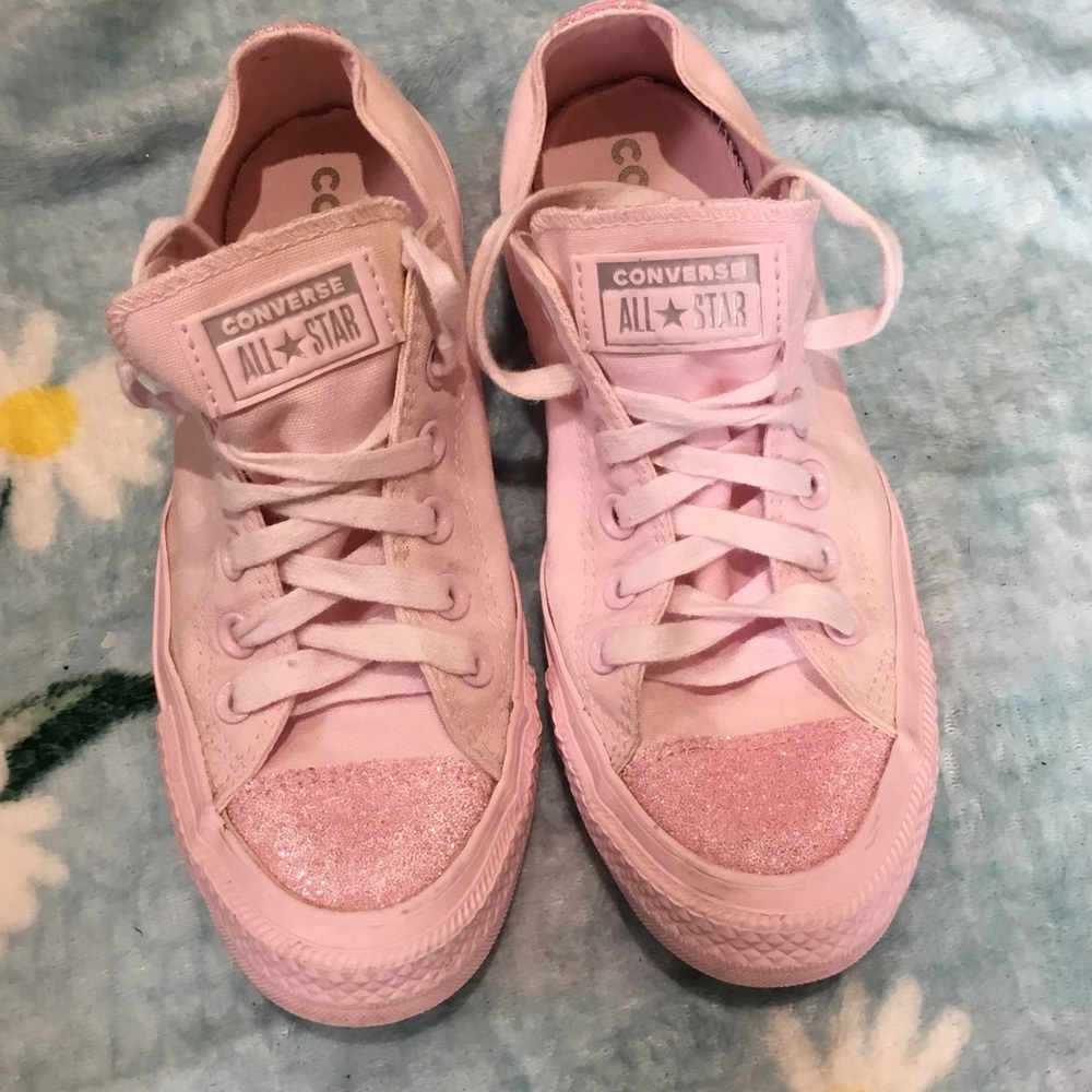 Converse Pink Low-Top Glitter Toe Women's Sneakers